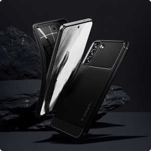 Spigen Rugged Armor kotelo Samsung Galaxy S21 FE - Matta musta