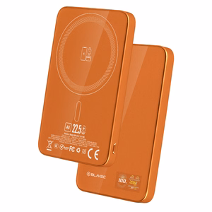 Blavec Power Bank 5000mAh BJ-04 Ultra Slim 7,8mm - Type C - 22,5W magnetic Magsafe 3 in 1 (PBBJ04-MC5O) orange glass