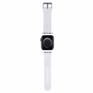 Karl Lagerfeld 3D Rubber Karl Head hihna valkoinen Apple Watch 38/40/41mm:lle