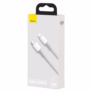 Baseus High Density Braided USB-C - Lightning kaapeli PD 20W 1 m (valkoinen) CATLGD-02