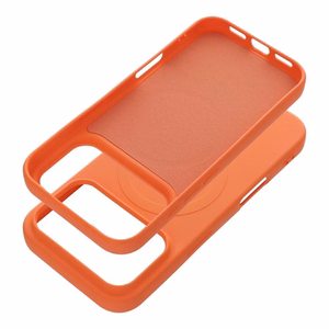 Silikoninen Mag Cover-suojakuori mallille iPhone 17 Pro / 18 Pro, MagSafe-yhteensopiva suurella kamera-aukolla – oranssi