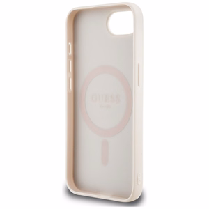 GUESS 4G Flowers Print MagSafe Alkuperäinen Suojakuori iPhone 17e/16e:lle - Vaaleanpunainen