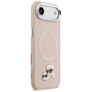 Karl Lagerfeld Karl & Choupette Pins MagSafe Suojakuori iPhone Air:lle - Vaaleanpunainen