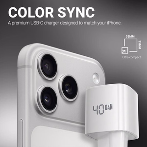Crong NEO GaN USB-C PD -laturi AVS-tuella, 40 W, valkoinen