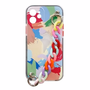 Color Chain Case gel flexible elastic case cover with a chain pendant for iPhone 8 Plus / iPhone 7 Plus multicolour