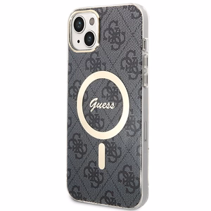 Guess GUBPP14MH4EACSK 4G Print MagSafe suojakuori- ja laturisarja iPhone 14 Plus 6.7" -puhelimelle, musta