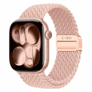 Tech-Protect NylonMag Hihna Apple Watch 4/5/6/7/8/9/SE/Ultra 1/2 (42/44/45/49 mm) tommuinen roosa