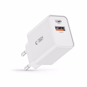 Tech-Protect NC30W USB-C PD 30W / USB-A QC 3.0 charger - white
