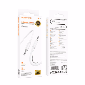 Borofone AUX-kaapeli BL21 Lemon - jack 3,5mm - jack 3,5mm - 1 metri valkoinen