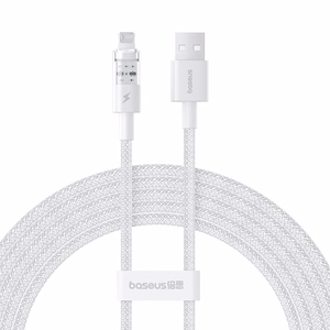Baseus Gem USB-A – Lightning 2.4A pikalaauskaapeli 2 m, valkoinen