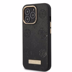 Guess GUHMP13LSAPSTK iPhone 13 Pro / 13 6.1" black/black hardcase Peony Logo Plate MagSafe
