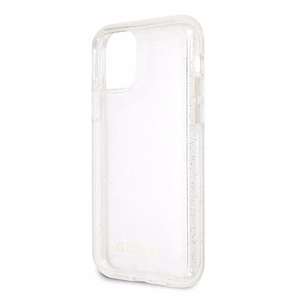 Guess GUHCN58PCGLSI iPhone 11 Pro hopea/hopea kova kotelo Glitter Glitter