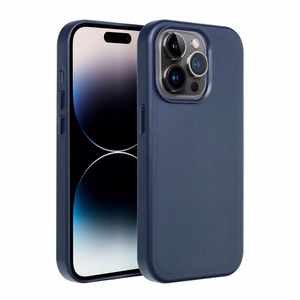 Nahkainen Mag Cover -suojakuori Samsung S25 PLUS:lle yhteensopiva MagSafen kanssa sininen