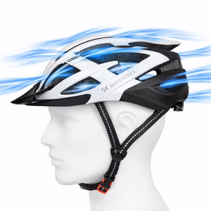 Wozinsky MTB pyöräilykypärä irrotettavalla lipalla ja takana USB-valolla M - musta ja valkoinen