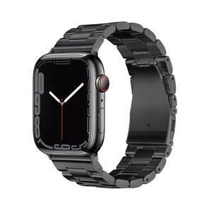 Hihna Apple Watch:lle Forcell F-Design FA10 teräslukko 42 / 44 / 45 / 49 mm musta