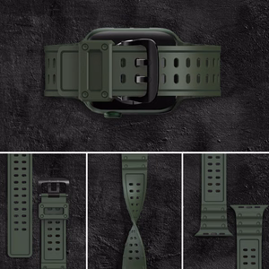 Triple Protection Hihna Apple Watch 38 / 40 / 41 mm ranneke - vihreä