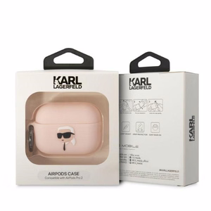 Karl Lagerfeld KLAP2RUNIKP AirPods Pro 2 cover pink/pink Silicone Karl Head 3D
