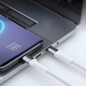 3mk Hyper Cable N-SERIES USB-A / USB-C 1m 9V/2A 18W - valkoinen