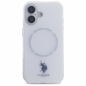 US Polo IML Ring MagSafe kotelo iPhone 16 - valkoinen