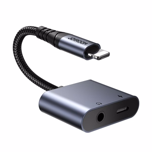 Joyroom SY-L01 Lightning - Lightning / 3,5 mm minijack DAC-sovitin 2in1 - musta
