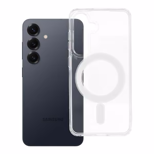 Suojakuori Samsung S25:lle Clear Mag Cover (STR) yhteensopiva MagSafen kanssa läpinäkyvä