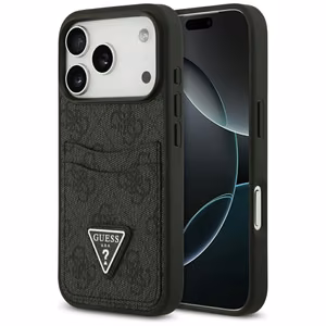 Guess 4G Double Card Triangle Suojakuori iPhone 17 Pro:lle musta