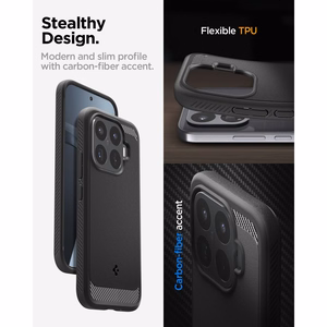 Spigen Rugged Armor -suojakuori Xiaomi 17T:lle, mattamusta