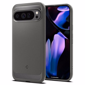 Spigen Rugged Armor -suojakuori Google Pixel 9 Pro XL:lle - harmaa