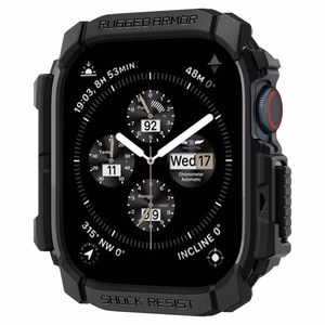 Spigen Rugged Armor Suojakuori Apple Watch 10:lle (42mm) - Musta