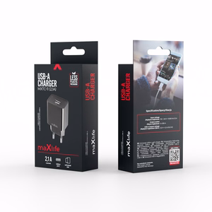 Maxlife MXTC-11 laturi 1x USB-A 2,1A musta