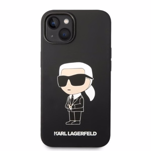 Karl Lagerfeld KLHMP14MSNIKBCK iPhone 14 Plus 6.7" kovakuori musta/musta Silicone Ikonik MagSafe