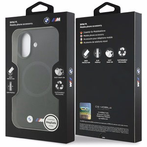 BMW M FW Metal Logo MagSafe Suojakuori iPhone 17:lle - musta