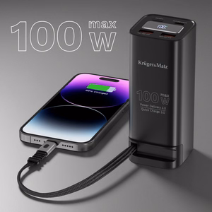 Kruger&Matz litiumioni-virtapankki QC- ja PD-tuella, 20000 mAh, 100 W