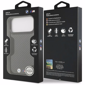 BMW Suojakuori iPhone 17 Pro Max:lle MagSafe-yhteensopiva BMHMP17X24CFMMK (Kevlar Matt) musta