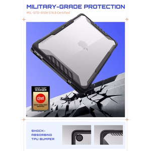 Supcase Unicorn Beetle Pro -suojakuori MacBook Neo 13" 2026 -mallille, läpinäkyvä musta