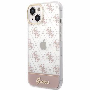 Guess GUHCP14MHG4MHP iPhone 14 Plus 6.7" vaaleanpunainen kovakuori 4G Pattern Script
