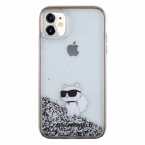 KARL LAGERFELD KLHCN61LKCNSK Liquid Glitter C -suojakuori iPhone 11:lle - läpinäkyvä