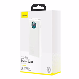 Baseus Amblight varavirtalähde 30000mAh, 4xUSB, USB-C, 65W (valkoinen)