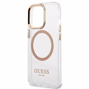 Guess GUHMP13XHTRMD iPhone 13 Pro Max 6.7 "kulta / kulta kova kotelo Metal Outline Magsafe
