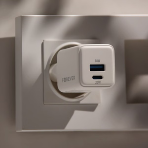 Forever TC-08-20AC GaN PD QC charger 1x USB-C 1x USB 20W white