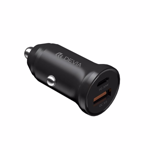 Devia autolaturi Smart Mini PD QC 3.0 30W 1x USB 1x USB-C valkoinen