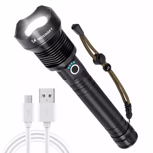 Wozinsky WLT-20W tactical flashlight 20 W 2000 lm CREE diodes IP65 with adjustable beam - black