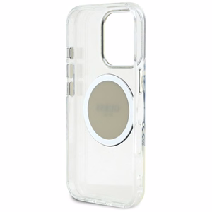 Guess IML Metal Colored Circle Classic Logo MagSafe Suojakuori iPhone 16 Pro Max:lle - harmaa