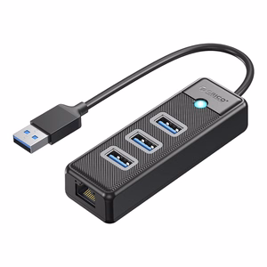 Orico PW3UR25-U3 USB Hub 4-Port 3x USB-A 3.0 1x RJ45 2.5G Ethernet 0.15m - Black