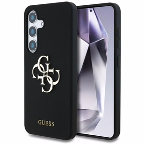 Guess Silikoninen Big 4G Logo Bottom Script Suojakuori Samsung Galaxy S25:lle - musta