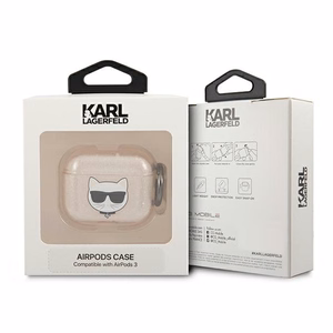 Karl Lagerfeld tapauksessa Airpods 3 KLA3UCHGD kulta Glitter Choupette