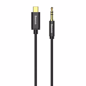 Baseus stereo audio cable AUX 3.5 mm mini jack - USB Type C for tablet phone 120cm black (CAM01-01)