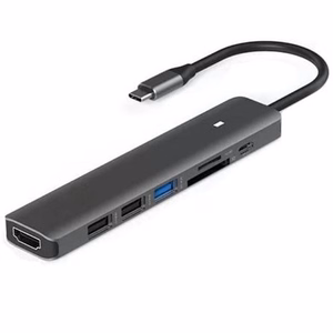 Adapteri USB Type-C - HDMI, 3x USB Type-A, SD, TF, USB Type-C PD100W