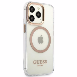 Guess GUHMP13XHTRMD iPhone 13 Pro Max 6.7 "kulta / kulta kova kotelo Metal Outline Magsafe