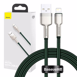 USB Kaapeli Lightning Baseus Cafule, 2,4A, 1m (vihreä)